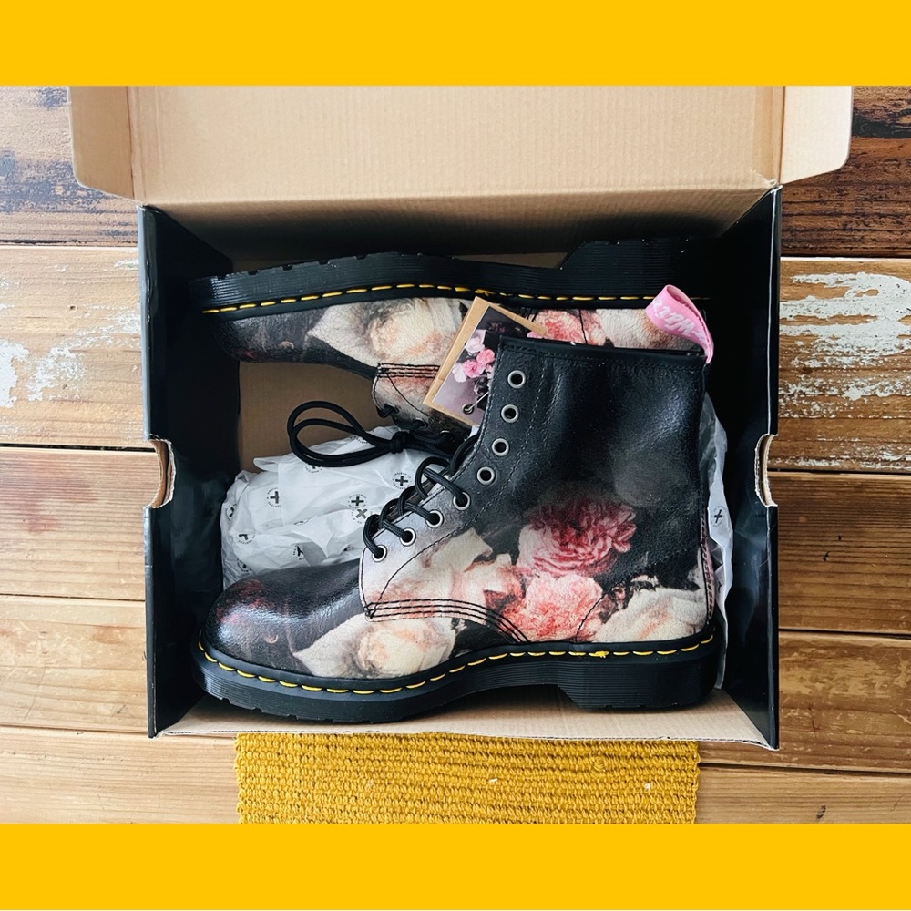 Dr. Martens Black Floral Boots - Picture 3 of 5